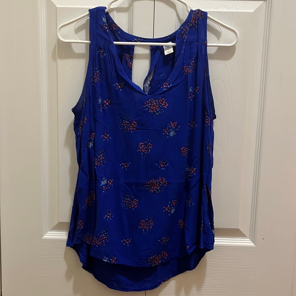 Blue floral tank top